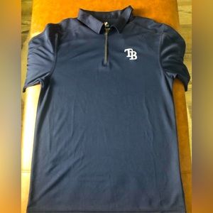 BNWOT Tampa Bay Rays zip-up polo shirt. Size M